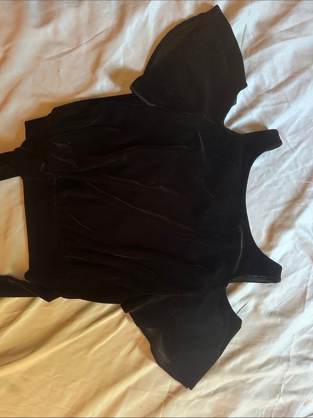 Black Velvet Cold-Shoulder Tunic Top